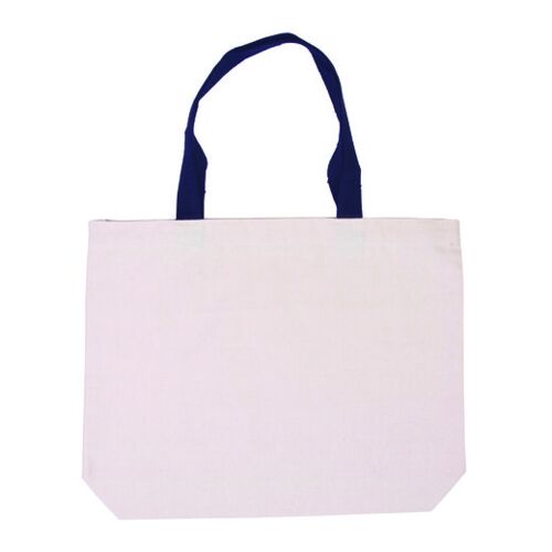 Cotton Canvas Tote Bag with Color Accents Thumbnail