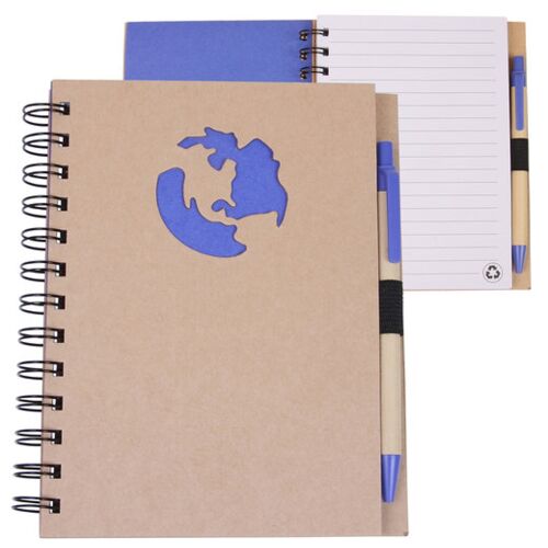 Globe Die Cut Spiral Notebook & Pen 5.875" X 7" Thumbnail