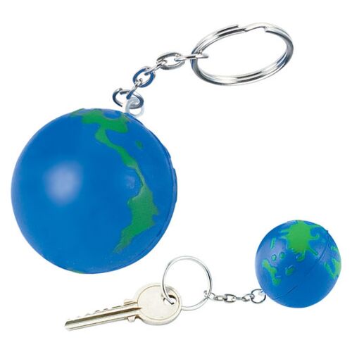 Globe Earth Shape Stress Ball Keychain Thumbnail