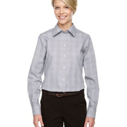 Ladies' Crown Collection® Glen Plaid Woven Shirt Thumbnail