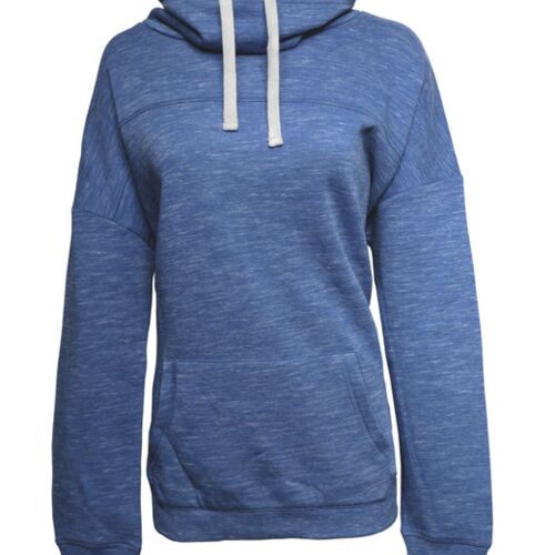 Ladies' Melange Fleece Cowl Neck Sweatshirt Thumbnail